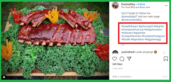 suitable hashtagas for restaurant Instagram marketing