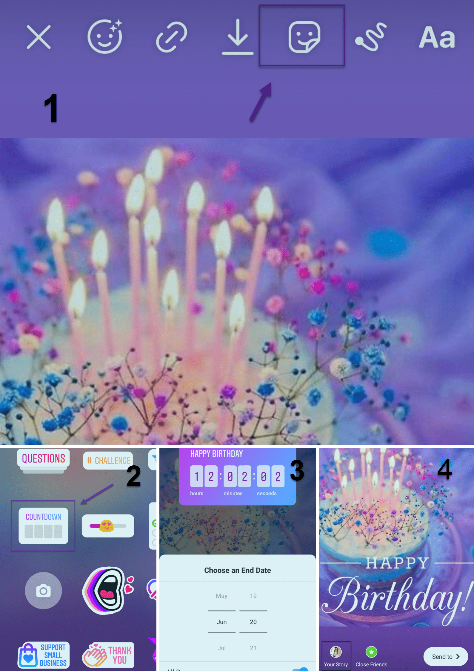 a step by step guide to use Instagram countdown