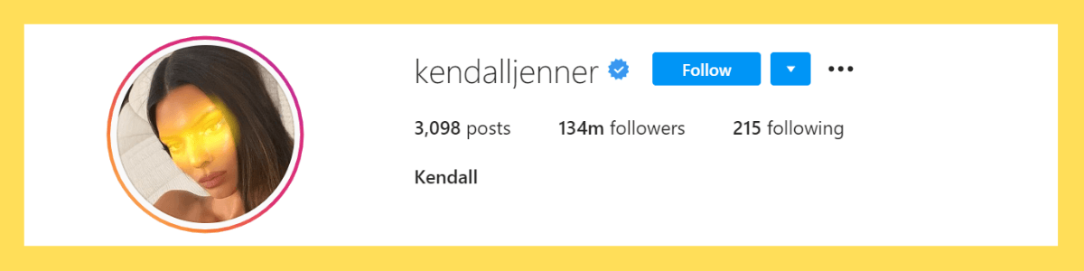 most followed Instagram accounts: Kendall Jenner