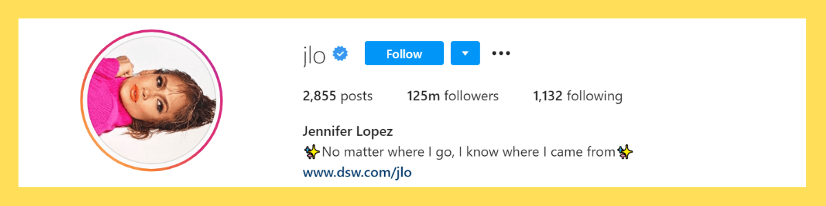JLo Instagram page