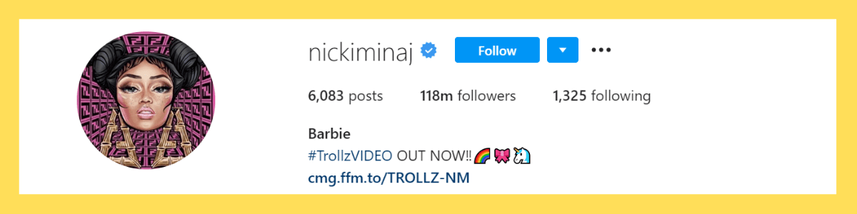 most followed Instagram accounts: Nicki Minaj