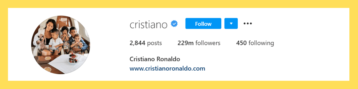 CR7 Instagram page