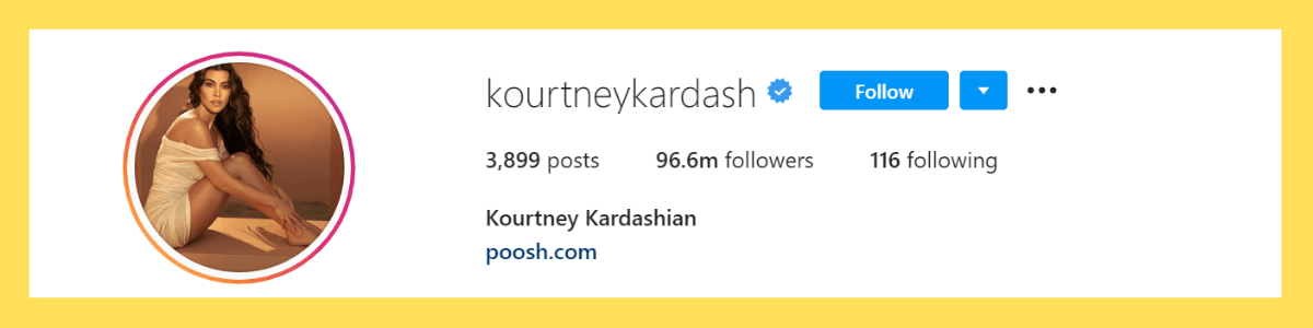 Kourtney Kardashian Instagram page