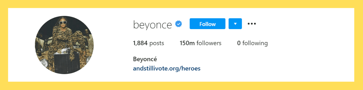 Beyonce Instagram page