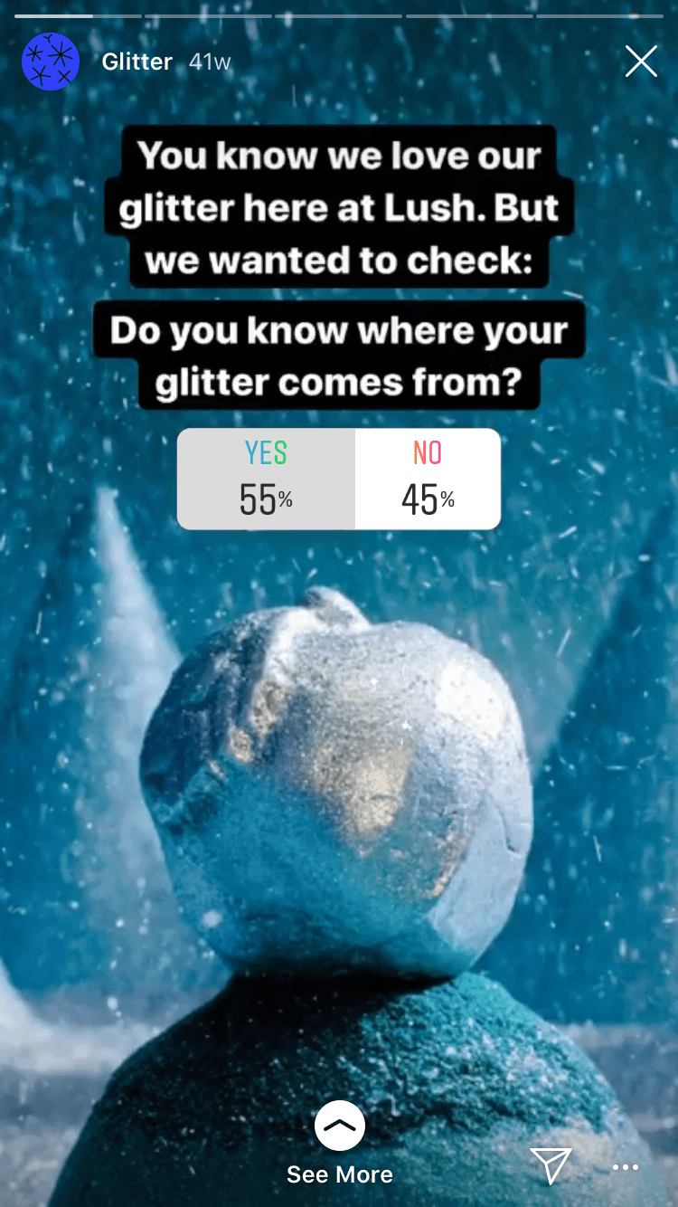 poll sticker but in the form of a quiz by Lushcosmetics