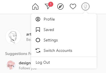 switch Instagram accounts on a PC