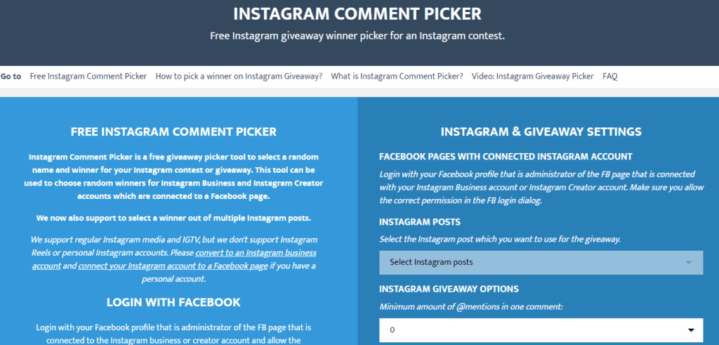 IG tools comment picker