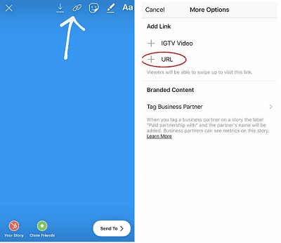 Add links to Instagram stories