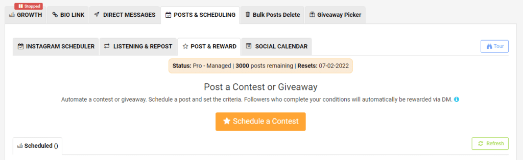 automate giveaway contests on Instagram 