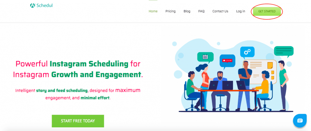 landing page of AiSchedul