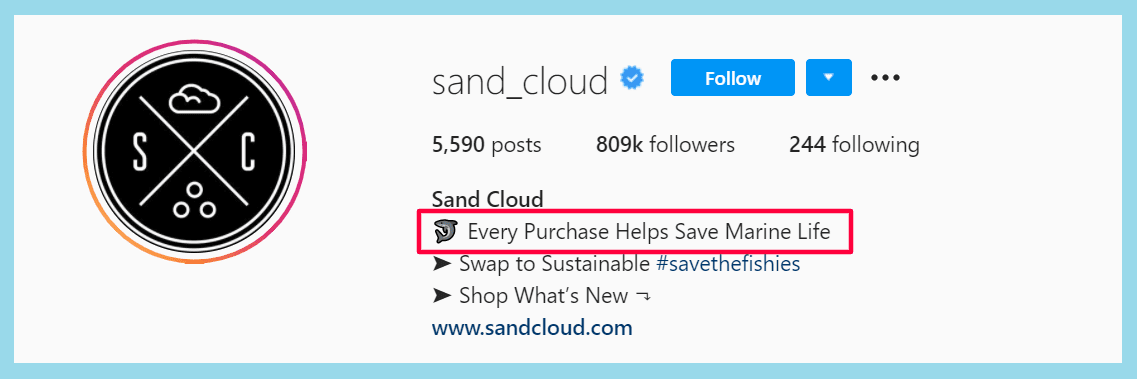 Sand Cloud Instgaram Bio