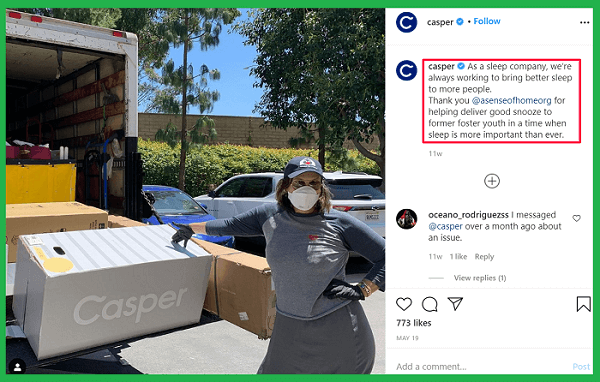 @Casper Instagram post about its staff 