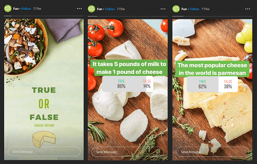 Innovative Stories for promoting startup business on Instagram by @hellofresh