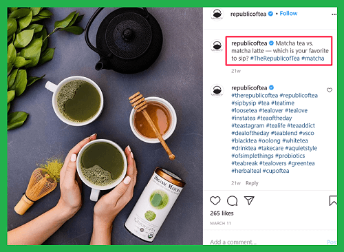 Republic of Tea Instagram Post CTA