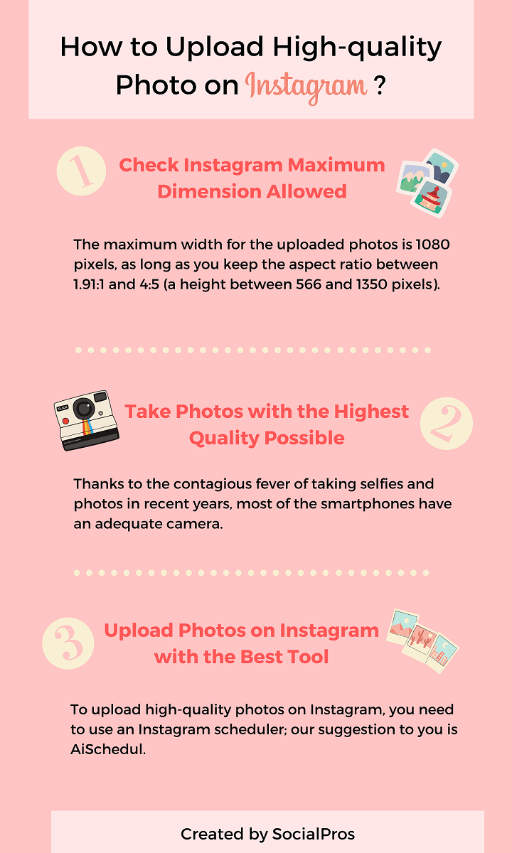 Three Steps to Upload High-quality Photo on Instagram graphic