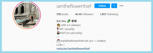 I am The Flower Thief Instagram Page