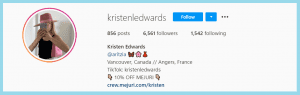 Kristen Ledwards Instagram Bio