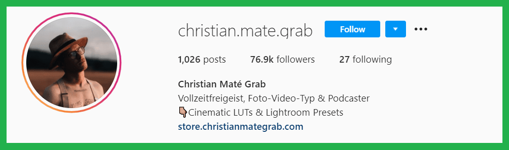 Christian Mate Grab Sells photo on Instagram