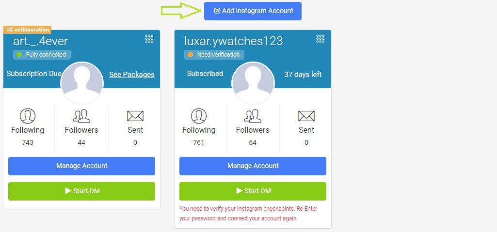 Add Your Instagram Accounts to Your AiGrow Dashboard