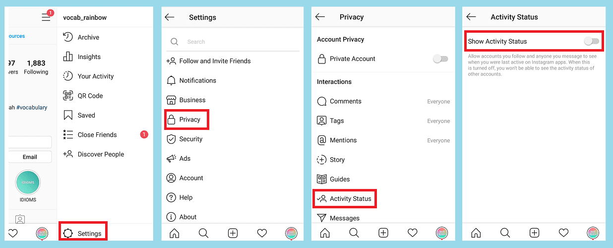 Hide Instagram Activity From Followers