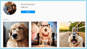 Warby Barkers uses hashtags as a part of brand awareness campaign for Instagram