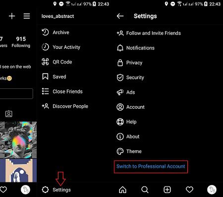 Switch to a Professional Instagram Account