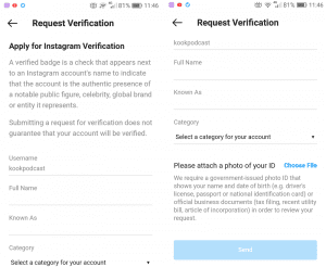 Instagram Verification Form