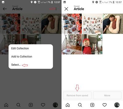 Remove multiple posts from an Instagram collection