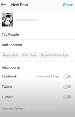 Instagram setting