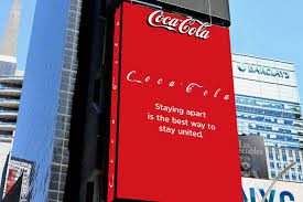 billboard of cocacola during quarantine