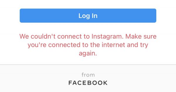 Instagram login error we couldn't connect to Instagram
