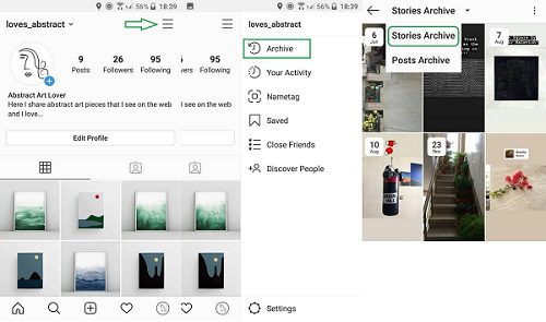 Instagram stories archive