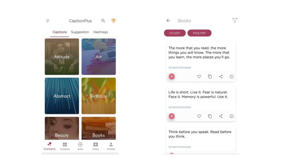 Caption Plus Instagram caption generator