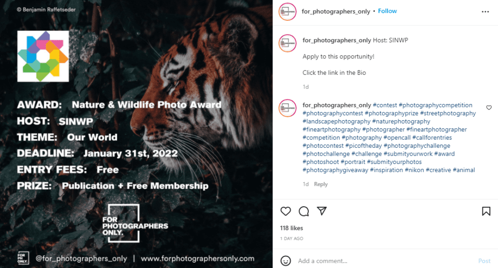 Instagram photography contest