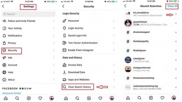 Clear Instagram Search Suggestions