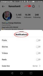 turni on instagram notification