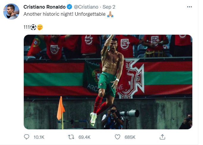 most followed person on twitter: Cristiano Ronaldo
