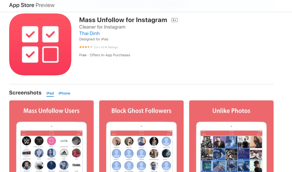 Mass unfollow Instagram unfollow app