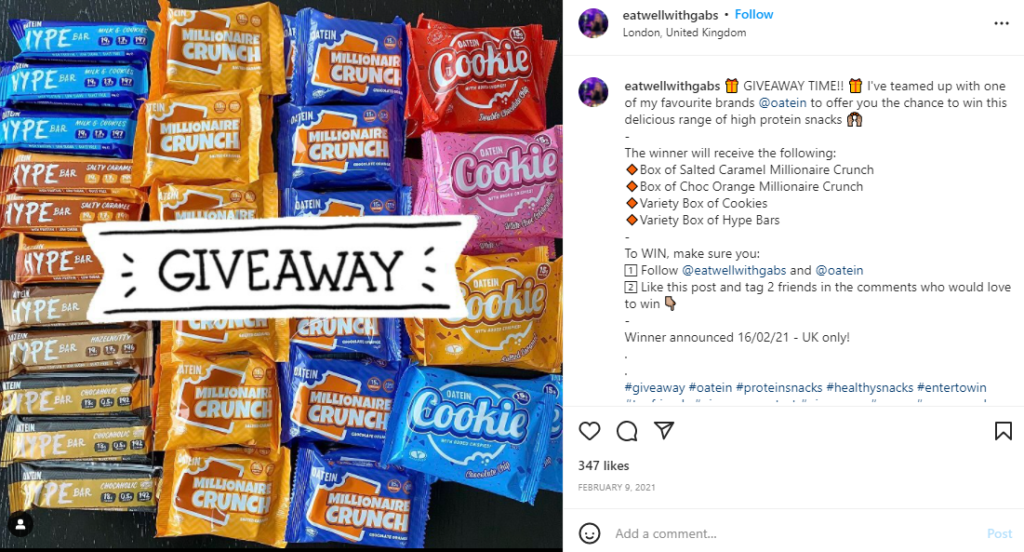 Instagram giveaway ideas