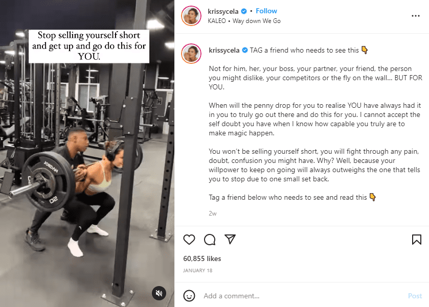 Instagram fitness models krissy cela