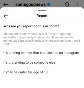 how to report an instagram account
