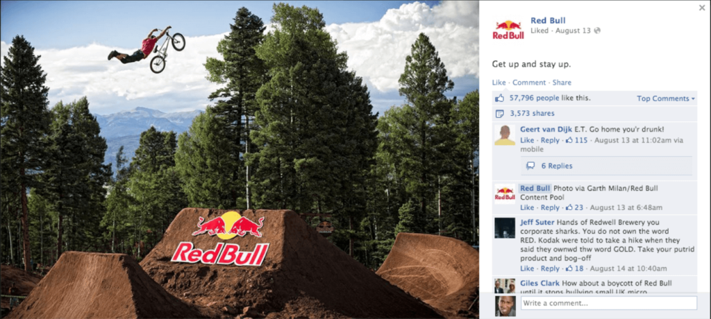 Facebook Viral Posts by Red Bull Company 