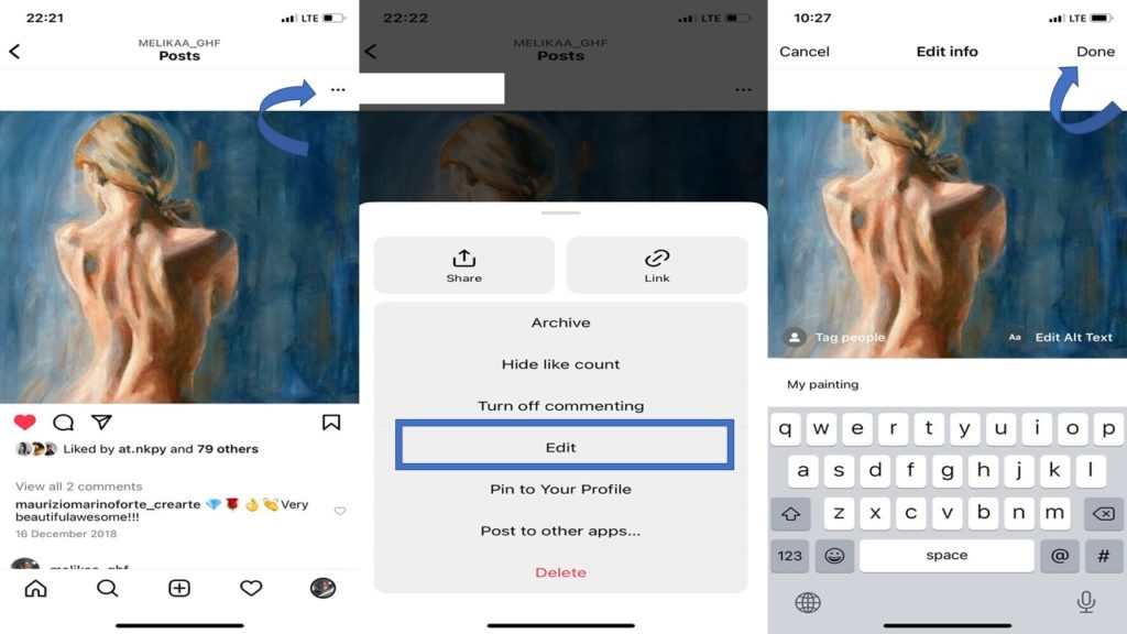 Edit An Instagram Post On IOS