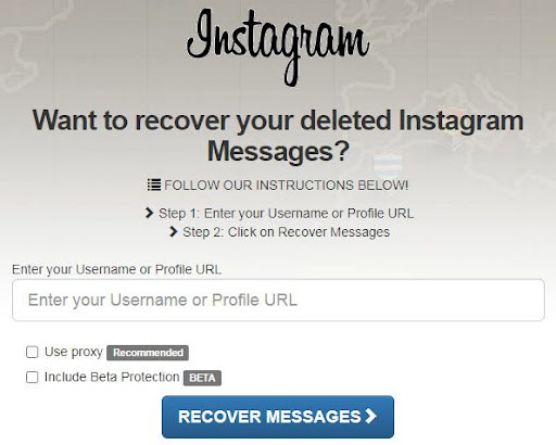 Instagram Message Recovery Site