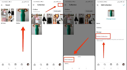 How to delete saved Collections on Instagram