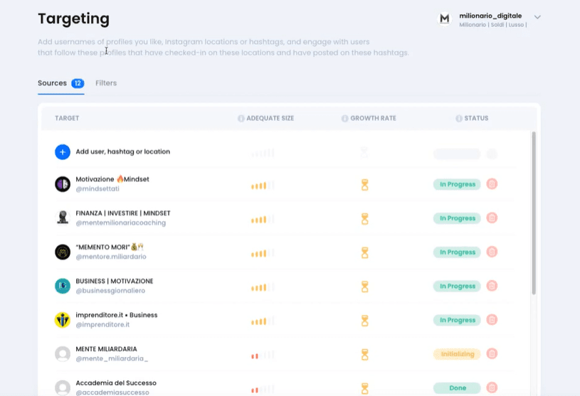 Flock Social's dashboard