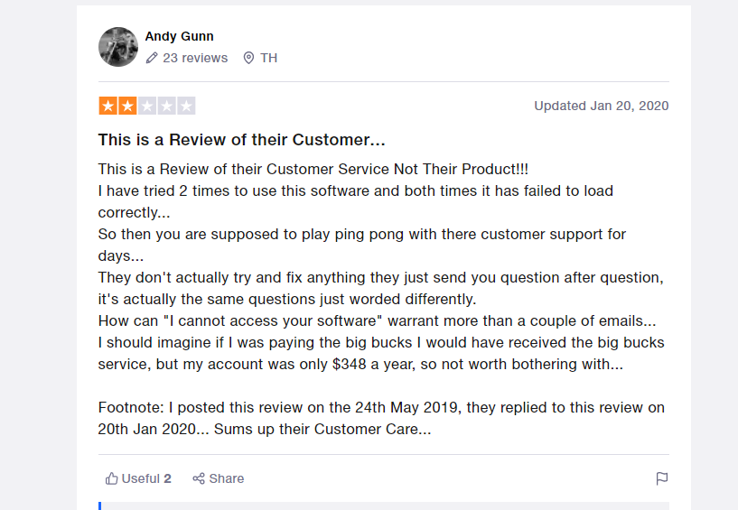 Jarvee Trustpilot review 