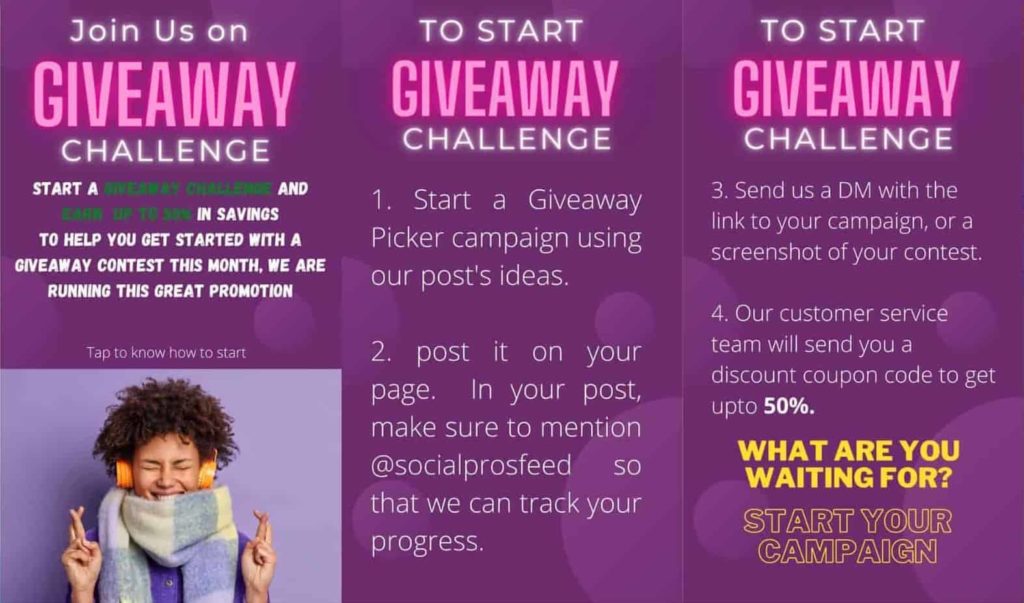 Example Of an Instagram Giveaway Rules Template For Stories
