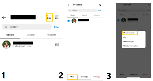 how to unread messages on Instagram