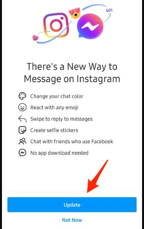 how to update instagram messenger